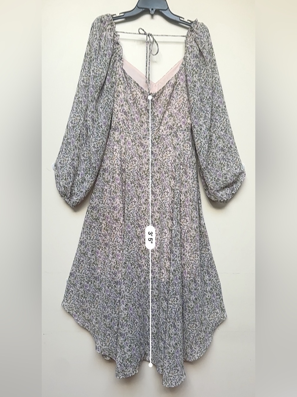 ASTR The Label Floral Sweetheart Midi Dress Blush Purple Multi Size Large - Picture 9 of 12